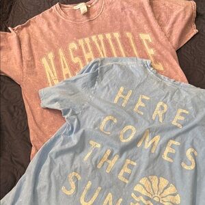 Altar'd State Graphic T-Shirt bundle in Pink and Blue L/XL